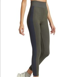 THE Upside Circular Knit Midi Pants Green Stripe Leggings